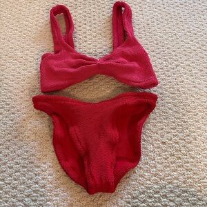 NWOT, Hunza G Duo Juno Bikini Red/Hot Pink